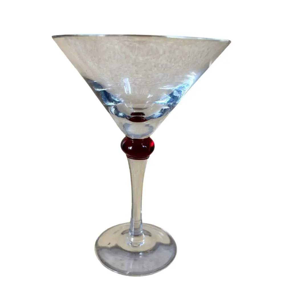 Vintage Crate & Barrel Large Purple Ball Stem Martini Glass 8